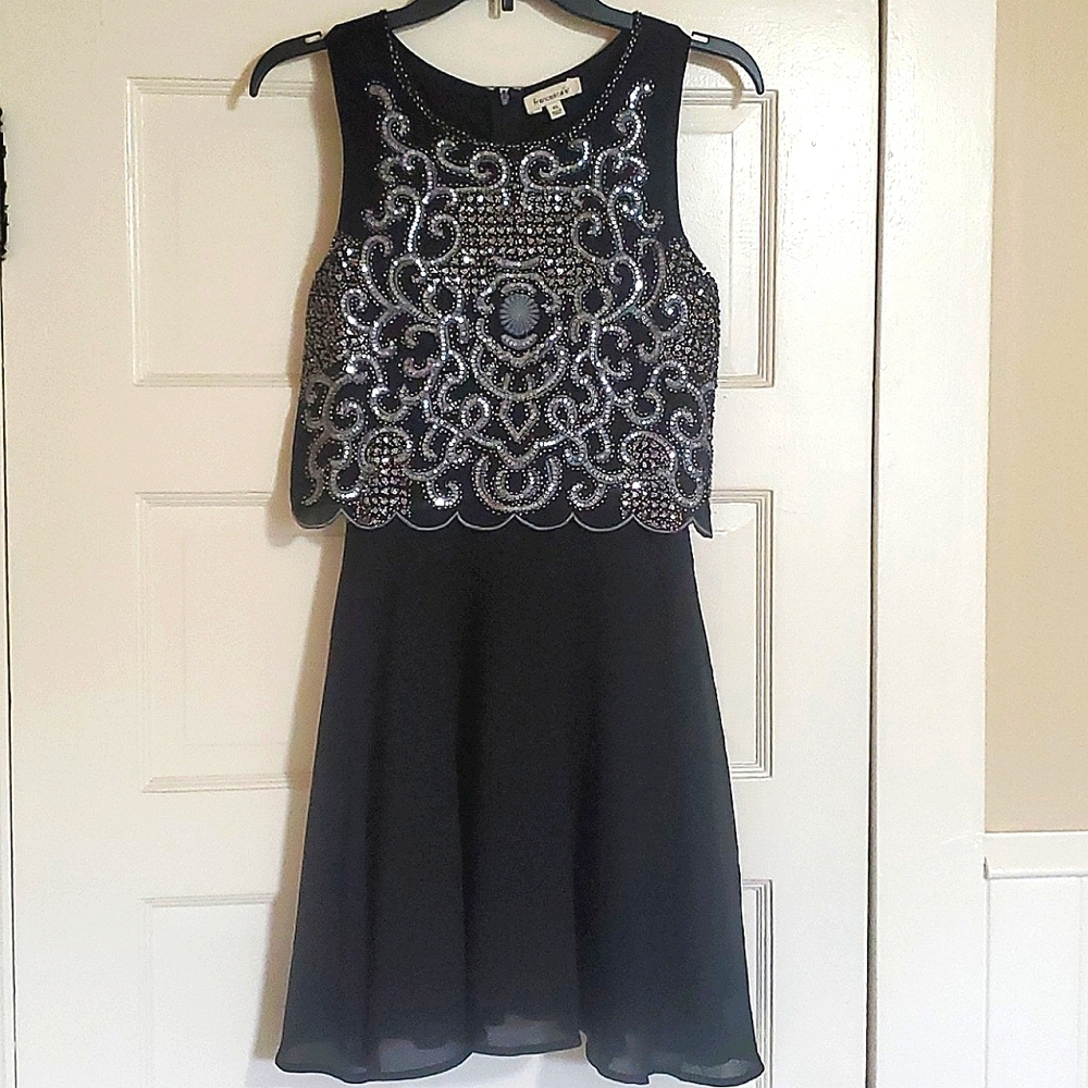 Francesca's XS black embroidered dress